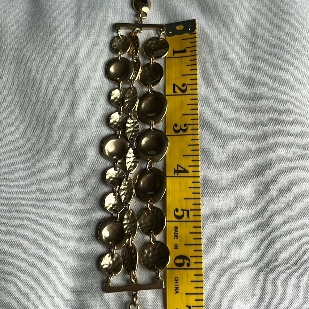 Chunky Gold Bracelet | Multi Strand Statement | Magnetic Clasp | Bold Glam - Picture 8 of 9